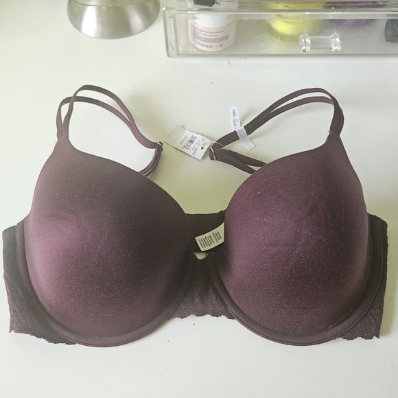 aerie Other - NWT Aerie Sunnie Demi Push Up Bra 34DD Burgundy Lace